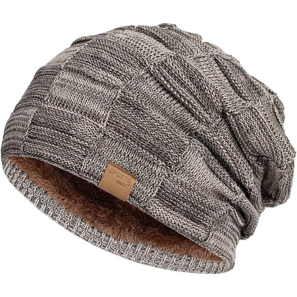 Slouchy Beanie for Men Winter Hats for Guys Cool Beanies Mens Lined Knit Warm Th